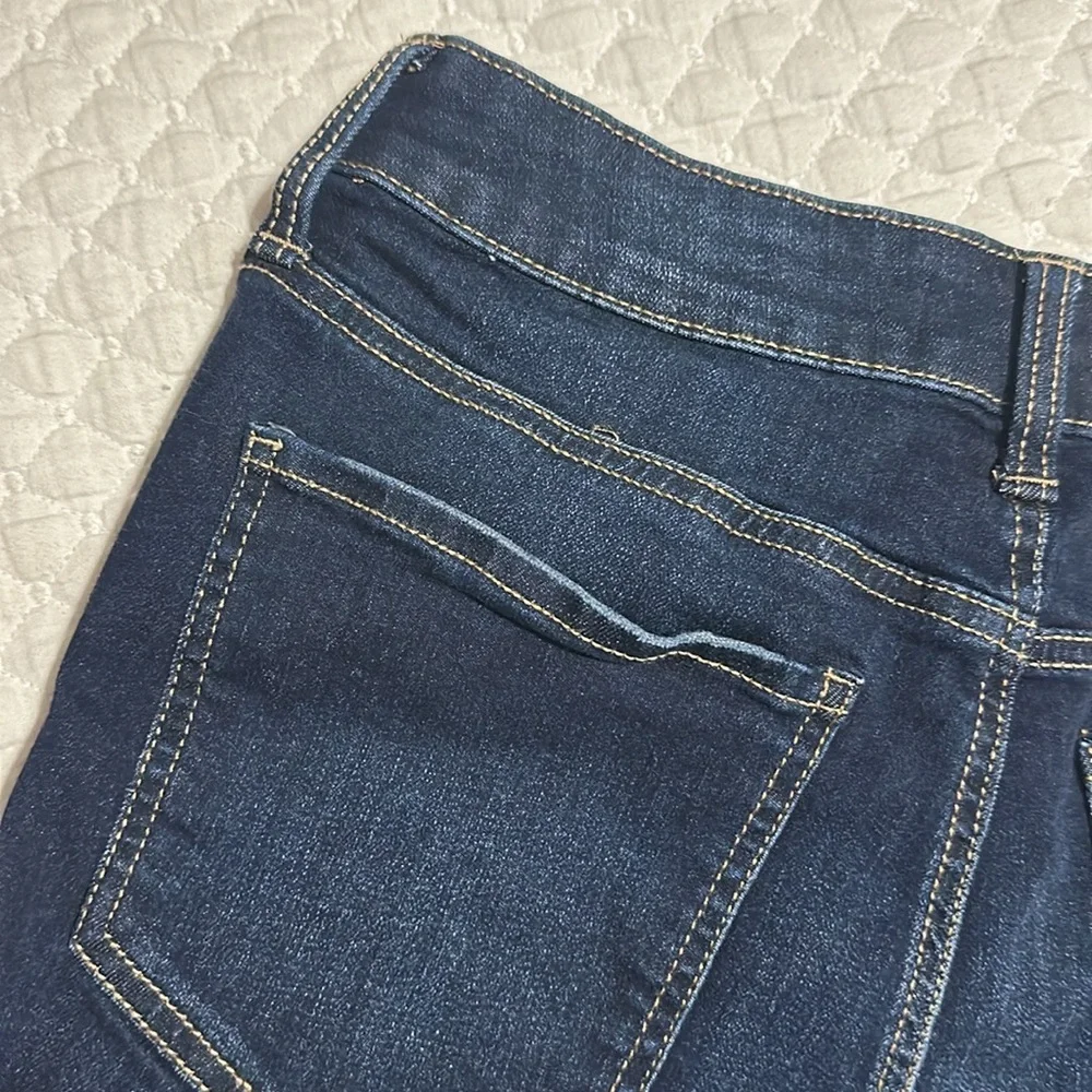 So high rise midi jean shorts